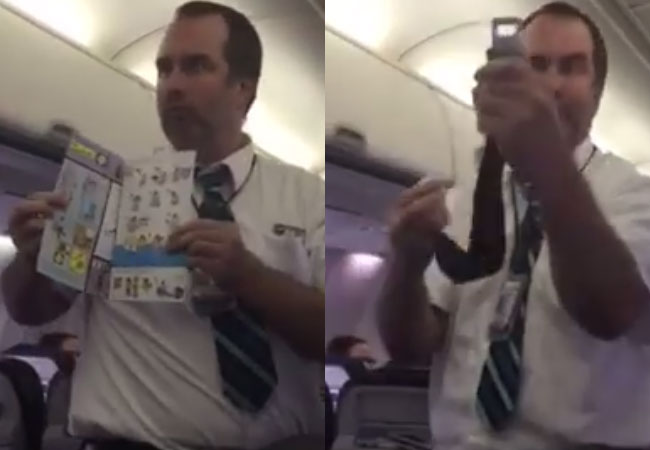 ลีลาเยอะ! สจ๊วตจัดเต็ม ให้ข้อมูลขณะโดยสารเครื่องบิน